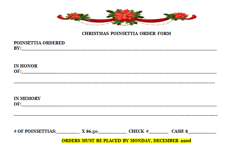 poinsettie order form