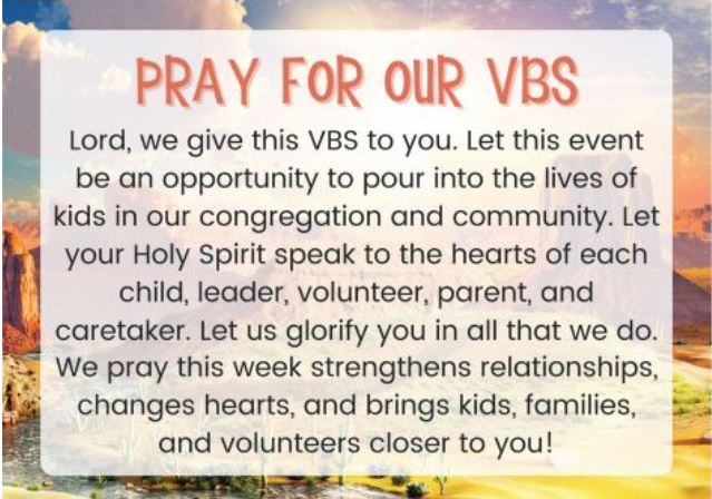 pray for vbs